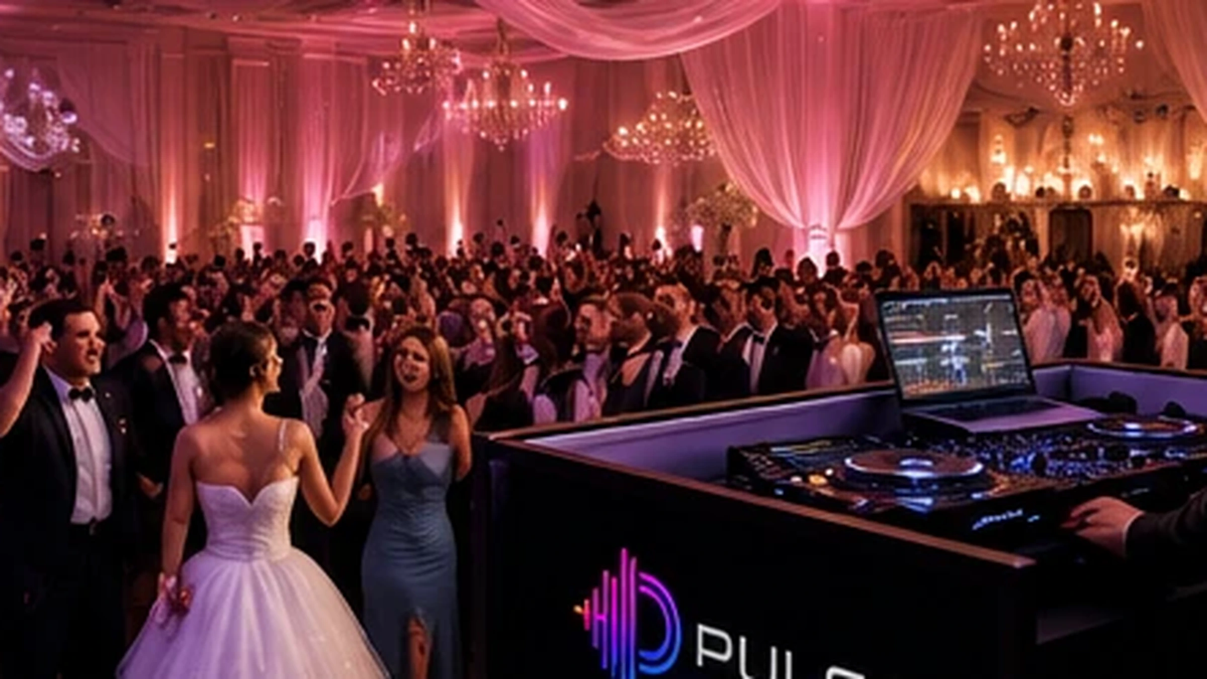 Wedding DJ entertaining guests