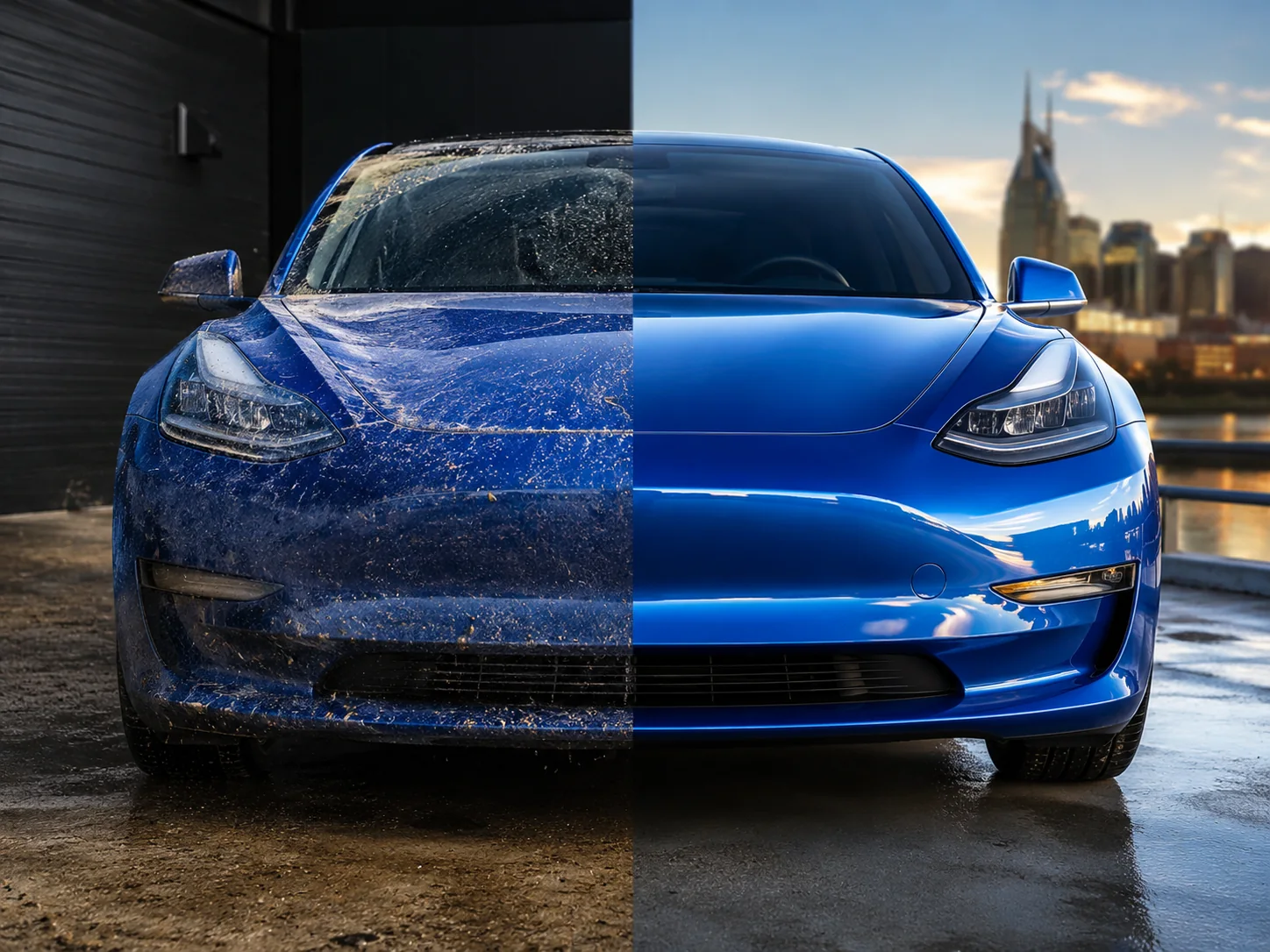 Exterior detailing before and after transformation