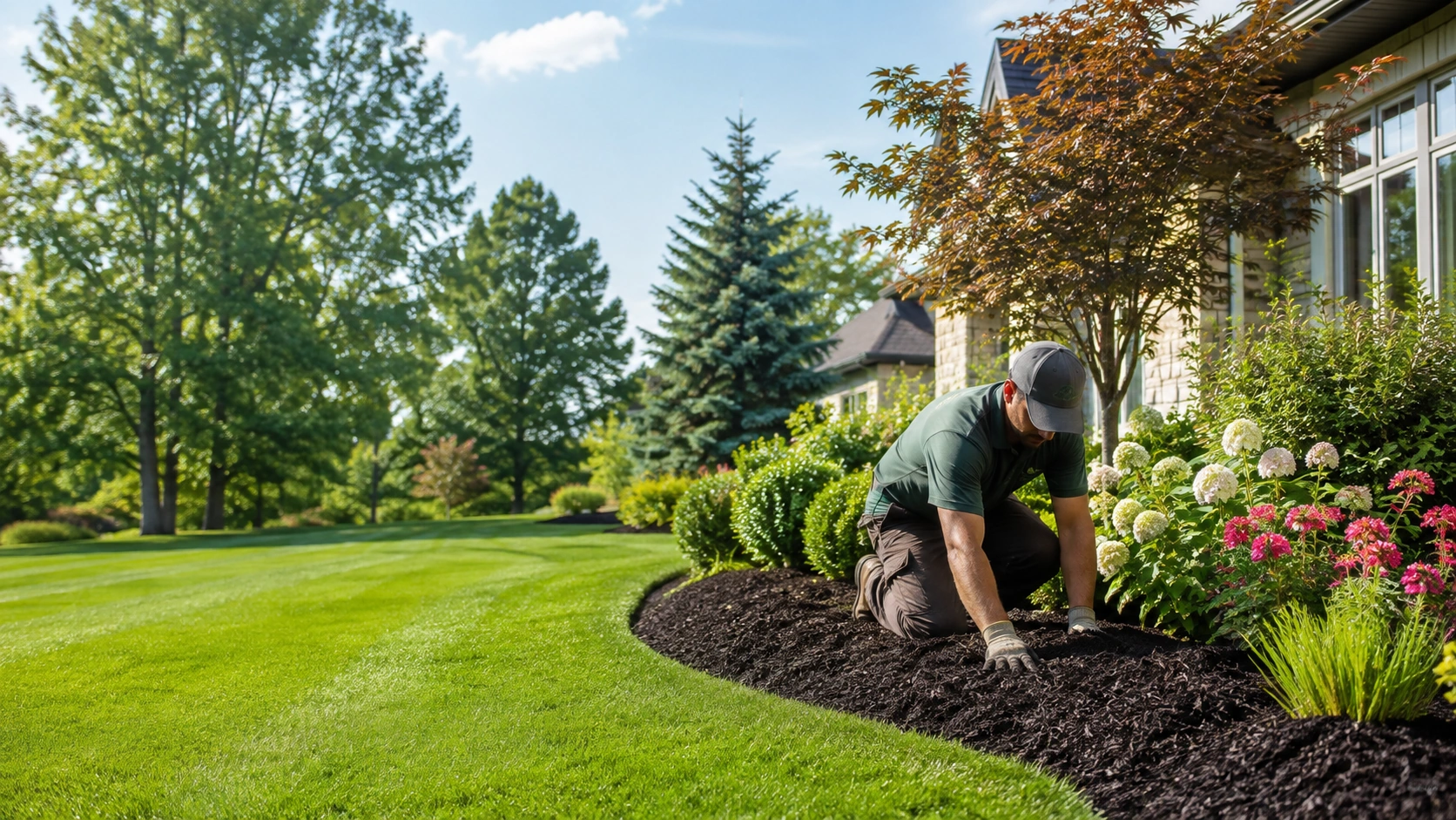 Mulch & Flower Beds lawn care website service page example
