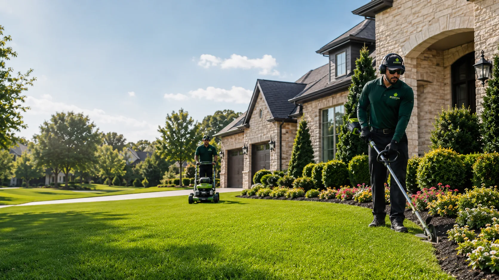 Lawn care website tablet example