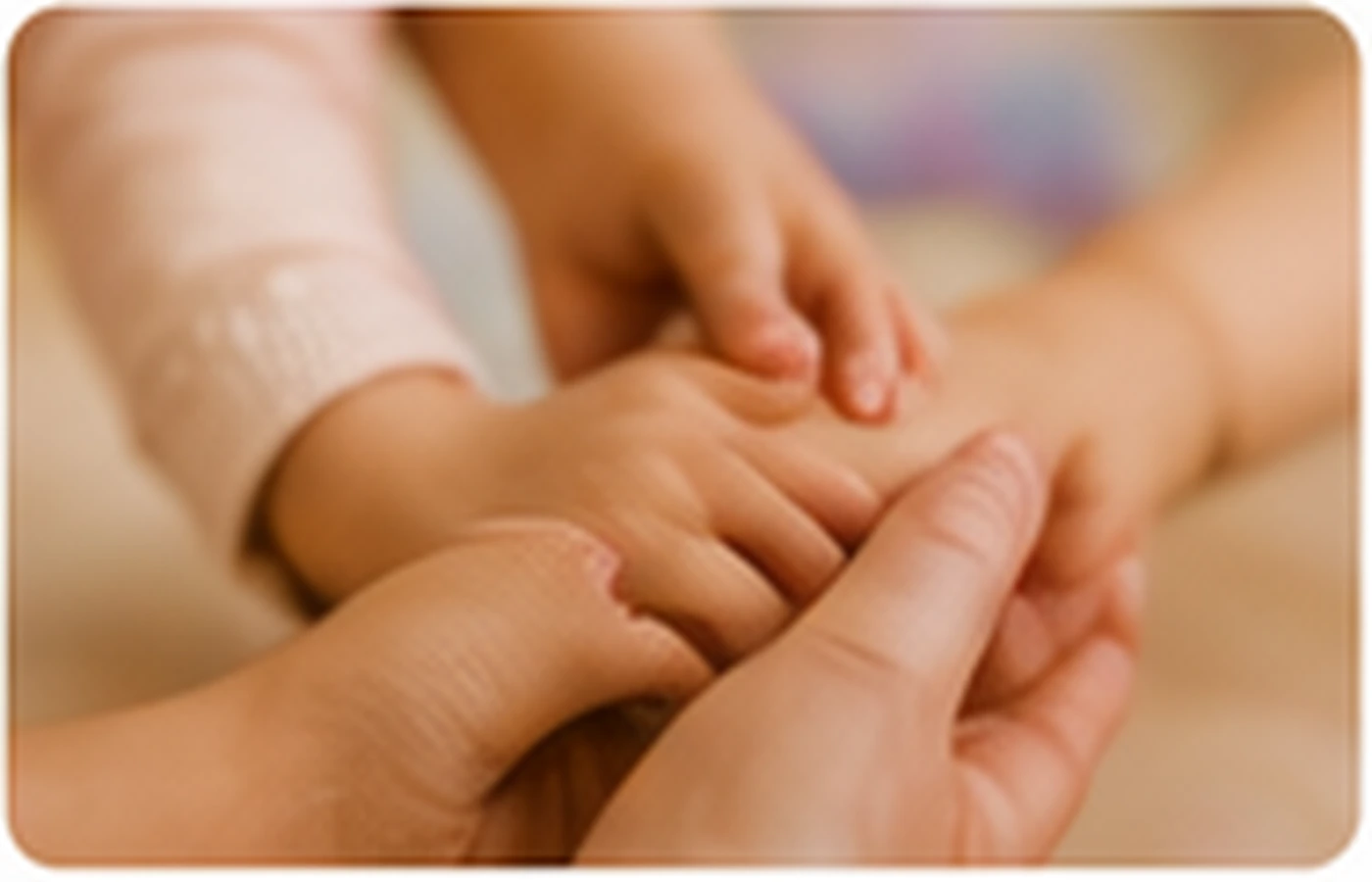 Child holding babysitter hand