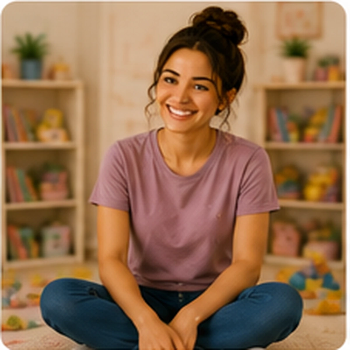 Kayla in a playroom