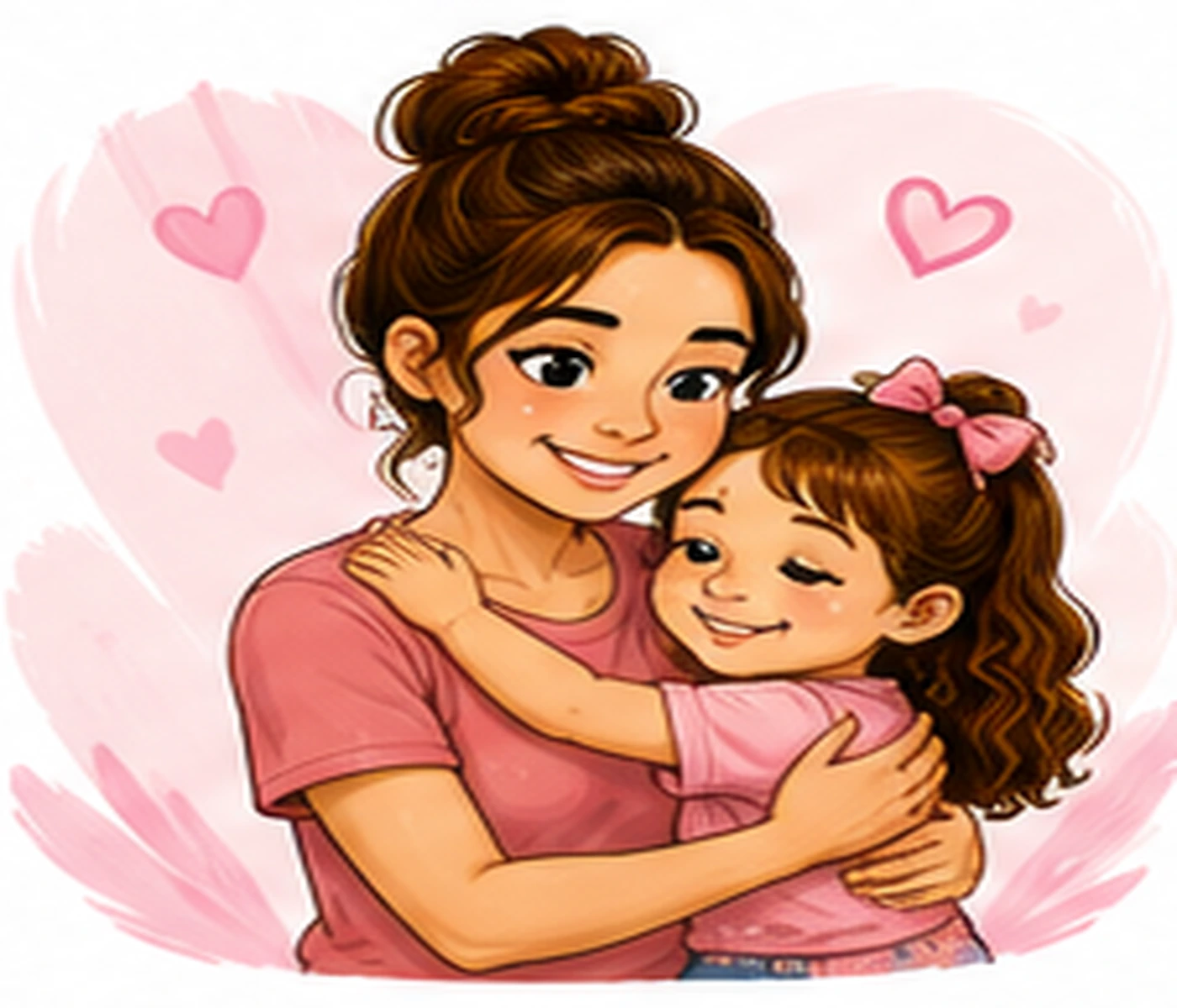 Illustration of caring babysitter