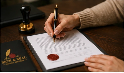 Document signing closeup