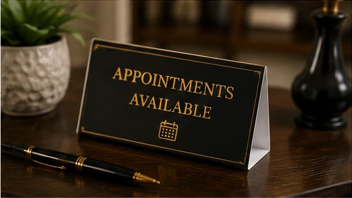 Appointments available sign