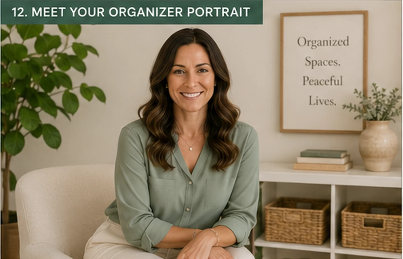 Claire Bennett, fictional founder of Calm Spaces Home Organizing