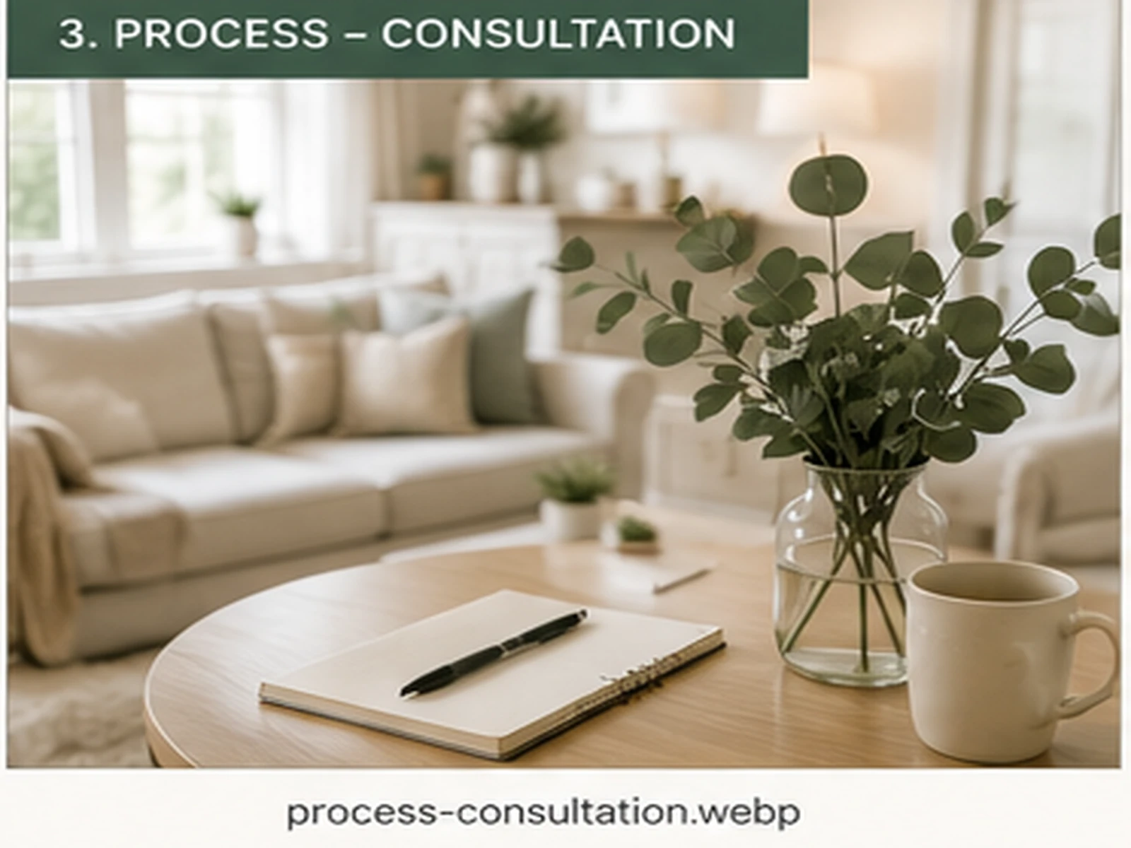 Notebook prepared for an in-home organizing consultation
