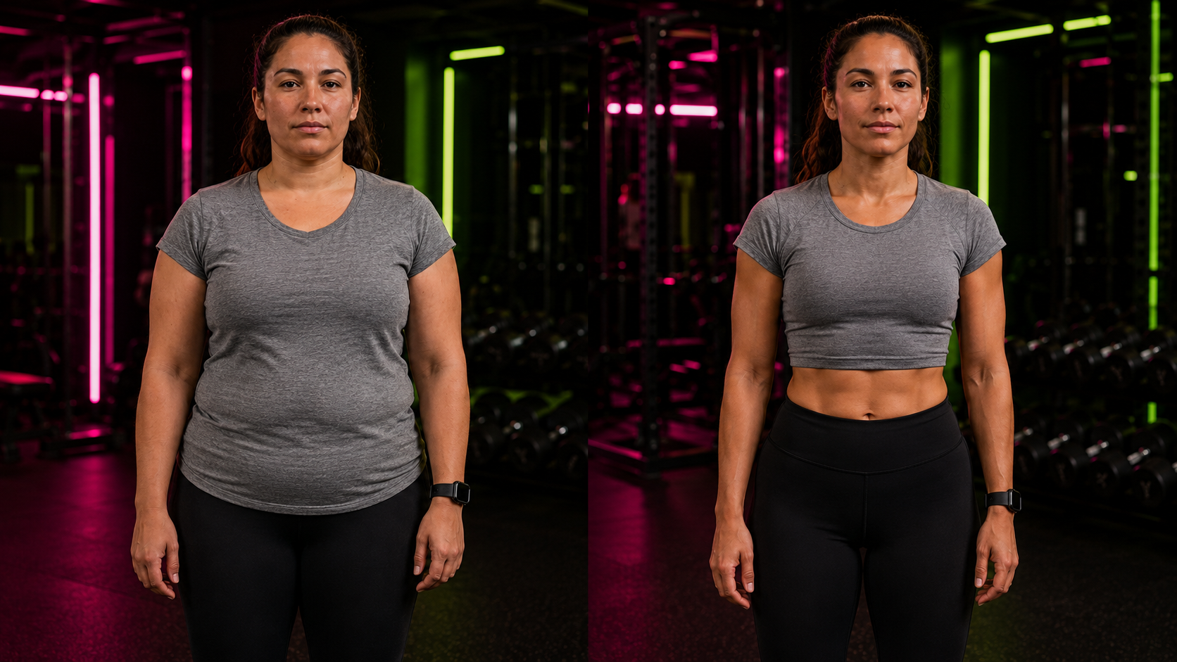 Fictional female fitness transformation