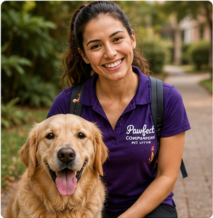 Professional pet sitter caring for dogs