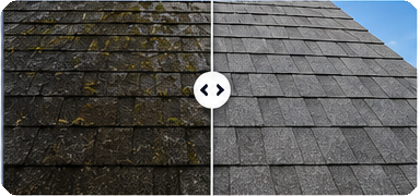 Pressure washing before and after comparison