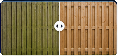 Pressure washing before and after comparison