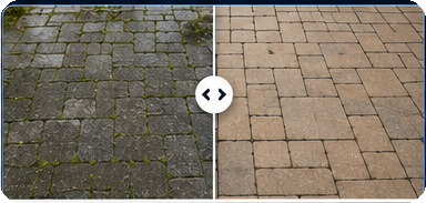 Pressure washing before and after comparison